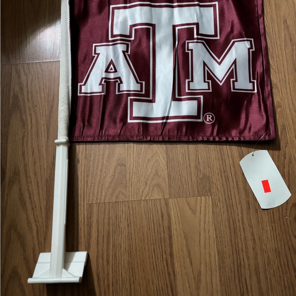 Texas A&M Car Flag - Maroon and White
